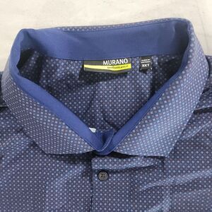 Murano Slim Fit Performance Button‎ Front Shirt Mens 3XT Geometric Long Sleeve